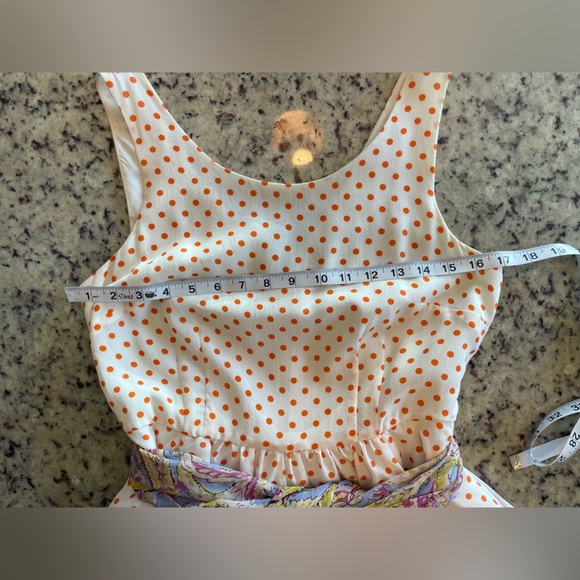 Women’s 100% silk Anthropologie polkadot A line dress size 4 - Picture 8 of 9